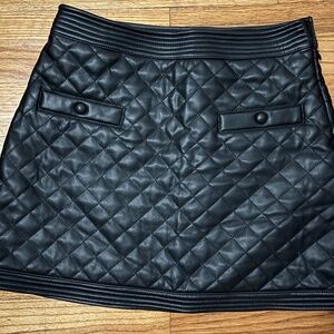 AQUA x Scout the City Faux Leather Quilted Mini Skirt